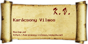 Karácsony Vilmos névjegykártya