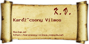 Karácsony Vilmos névjegykártya