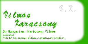 vilmos karacsony business card